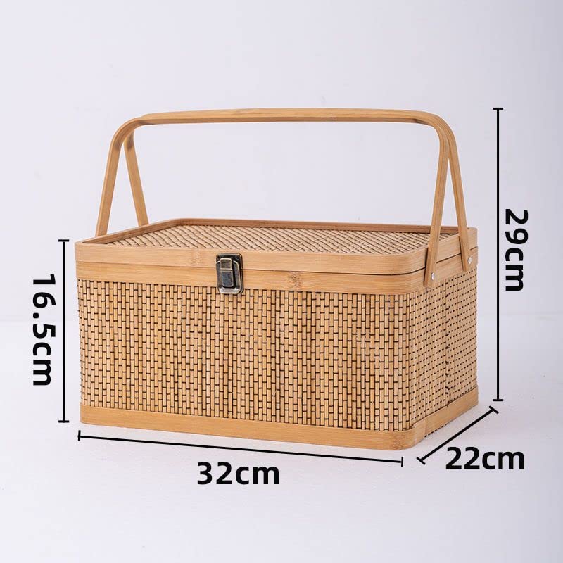 Amazon.co.jp: 収納ケース 竹籠 竹篭 編まれた ふた付き 収納箱 フタ